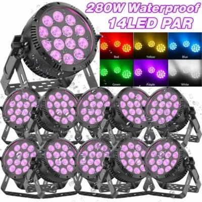 IP65 Waterproof LED Par Can Light 14x20W RGBW Outdoor Stage Lights DJ Party Club - Image 1 of 4