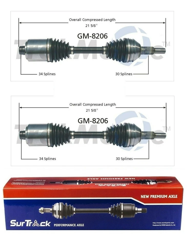Juego SurTrack par de ejes delanteros CV para Chevy Malibu Saturn Aura Pontiac Foto 1 de 1