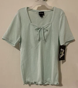 Art Class Girls XS 4/5 Light Green Ribbed Short Sleeved Tshirt NWT! A1929 - Picture 1 of 2