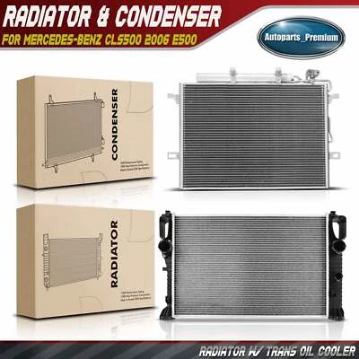 Kit de refrigeración de radiador y condensador de CA de aluminio para Mercedes-Benz CLS500 2006 E500 Foto 1 de 4