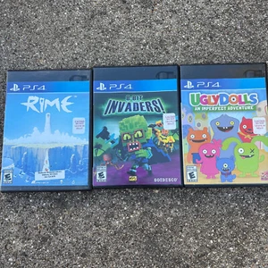 Lot of 3 PS4 Games: RIME, 8 Bit Invaders, Ugly Dolls Ex-Library Tested - Picture 1 of 7