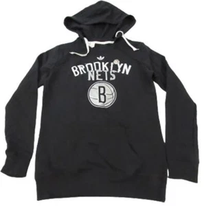New Brooklyn Nets Womens Sizes S-M-L Black Scoop Neck Adidas Hoodie - Picture 1 of 5