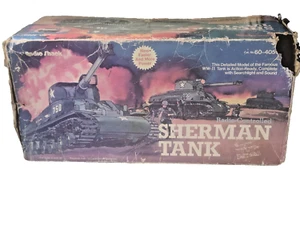 Vtg Radio Shack Sherman Tank Radio Controlled 60-4059 Tank Searchlight & Sound - Picture 1 of 12