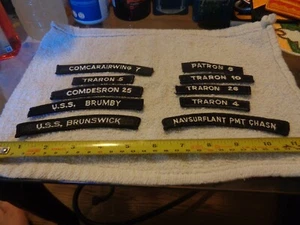 Ten (10) Different Navy Tabs or Rockers (BOX CAT BAG#F21) - Picture 1 of 2