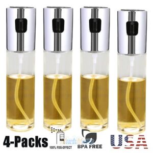 4Packs Olive Oil Sprayer Cooking Mister Spray Pump Fine Glass Bottle Kitchen USA