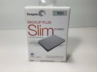 Seagate Backup Plus Slim 1TB External Portable Hard Drive For Mac. Untested - Image 1 of 4