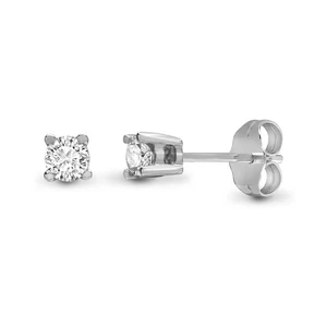 9ct White Gold Jewelco London 0.2ct Diamond Solitaire Stud Earrings - Picture 1 of 3
