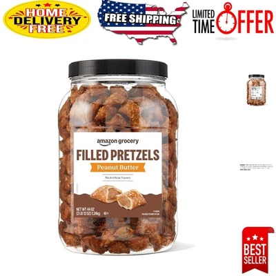 Nutty Goodness: 44 Oz Peanut Butter Pretzels in Convenient Resealable Tub - Image 1 of 4