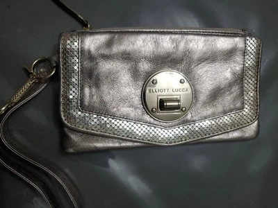  Elliott Lucca Metallic Gold Leather Wristlet  Wallet  Clutch - Image 1 of 4