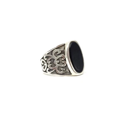 Anillo de plata de ley 925 anillo de ónix negro joyería para hombre macizo... - Imagen 1 de 4