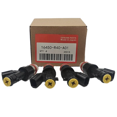 OEM 4X Fuel Injectors For Honda Accord Civic CRV 16450-R40-A01 Acura ILX TSX - Image 1 of 4