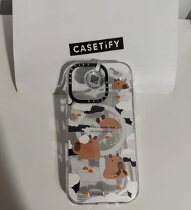 CASETIFY Capibara Flotante - Funda Transparente Compatible con iPhone 16 Pro MagSafe - Imagen 1 de 5