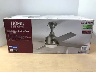 Home Decorators Mercer 52 in. LED Indoor Brushed Nickel Ceiling Fan w/ Light Kit - Image 1 of 4