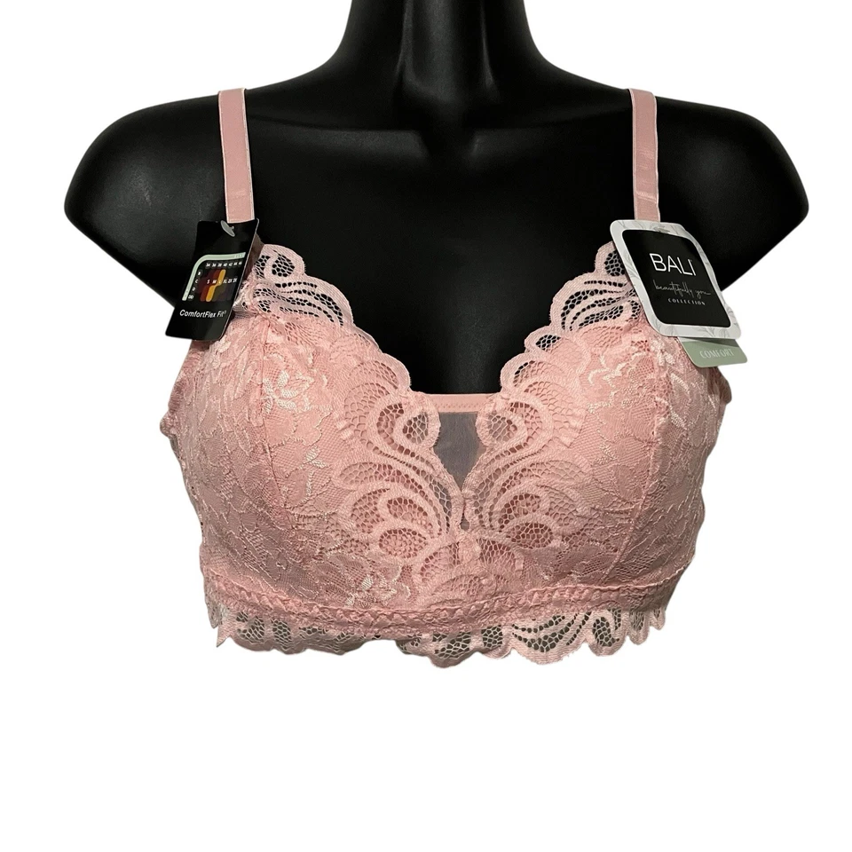 Bali Bra Size Large Lace Desire Wirefree Lace Converatble Comfort Flex DFW591