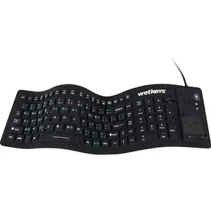 "Flex Touch Full-Size Flexible Silicone Washable Keyboard with Touchpad and O... - Picture 1 of 3