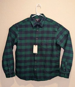 NWT UNTUCKit Barrelstone Green Flannel Shirt Mens Check LS Regular Button Up - L - Picture 1 of 13