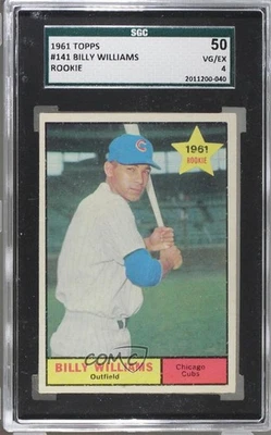 1961 Topps Billy Williams #141 SGC 50 Rookie RC HOF Foto 1 de 2