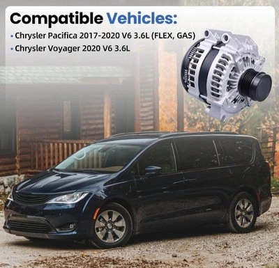 Alternador para Chrysler Pacifica Voyager 180 A/12 voltios polea desacopladora de 6 ranuras Foto 1 de 4