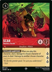 x1 Scar - Heartless Hunter - 127/204 - Super Rare Lorcana DLC06 Azurite Sea M/NM - Picture 1 of 1