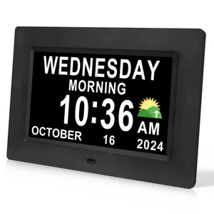 Digital Calendar Dementia Alarm Clock with Day and Date for Elderly - 15 Alar... - Picture 1 of 8