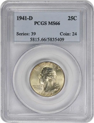 Cuarto Washington 1941-D MS66 PCGS Foto 1 de 2