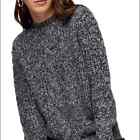 Topshop NWT Vertical Cable Knit Crewneck Sweater Size 4-6
