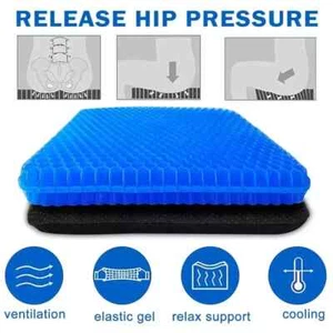 Gel Seat Cushion Double Thick Egg Seat Cushion Non-Slip Cover Breathable Design - Picture 1 of 5