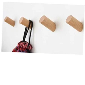 Wood Wall Hooks, 4 Pack Coat Hooks Mounted B for Beech Wood (pack of 4 units) - Picture 1 of 7