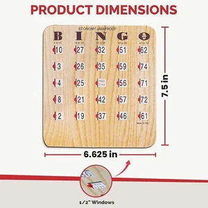 Jam-Proof Fingertip Slide Bingo Cards with Sliding Windows 10 Pack in Tan Style - Picture 1 of 4