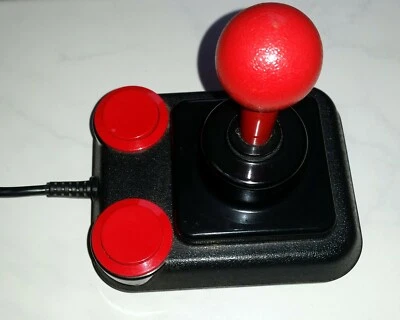 Vintage Competition Pro Joystick schwarz rot für Amiga und Atari, C64 , C128 usw - Bild 1 von 3
