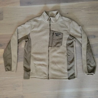 Reebok Men's Classic Spyder Tan Fleece Jacket Size Large. Full Zip Jacket - Image 1 of 4