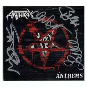 Anthrax Anthems handsigniertes signed CD Cover (J&R LOA) - Bild 1 von 2