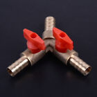 3/8" 10mm Brass Y 3-Way Ball Valve Clamp Fitting Hose for Fuel Gas Device