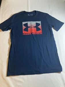 Camiseta Under Armour Hombre Pequeña Azul Estampado Gráfico Logo - Imagen 1 de 7