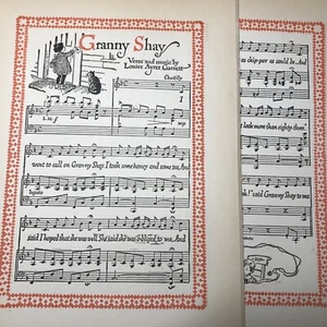 Letra de música Granny Shay guardería ilustración de libro vintage - Imagen 1 de 12