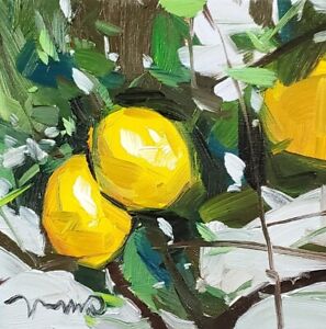 JOSE TRUJILLO Oil Painting IMPRESSIONISM Collectible ORIGINAL Lemons Signed
