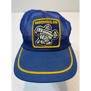 Michelin Man Swingster Mens Trucker Hat Blue Snapback Embroidered 6 7/8 To 7 1/2 - Picture 1 of 5