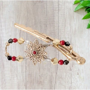 Lilla Rose Flexi - Clip 4550 Gold Flower Barrette Nickel Plated - Picture 1 of 1