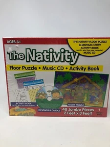 The Nativity Floor Puzzle Christmas Story Activity Book Music CD * NEW - Picture 1 of 7