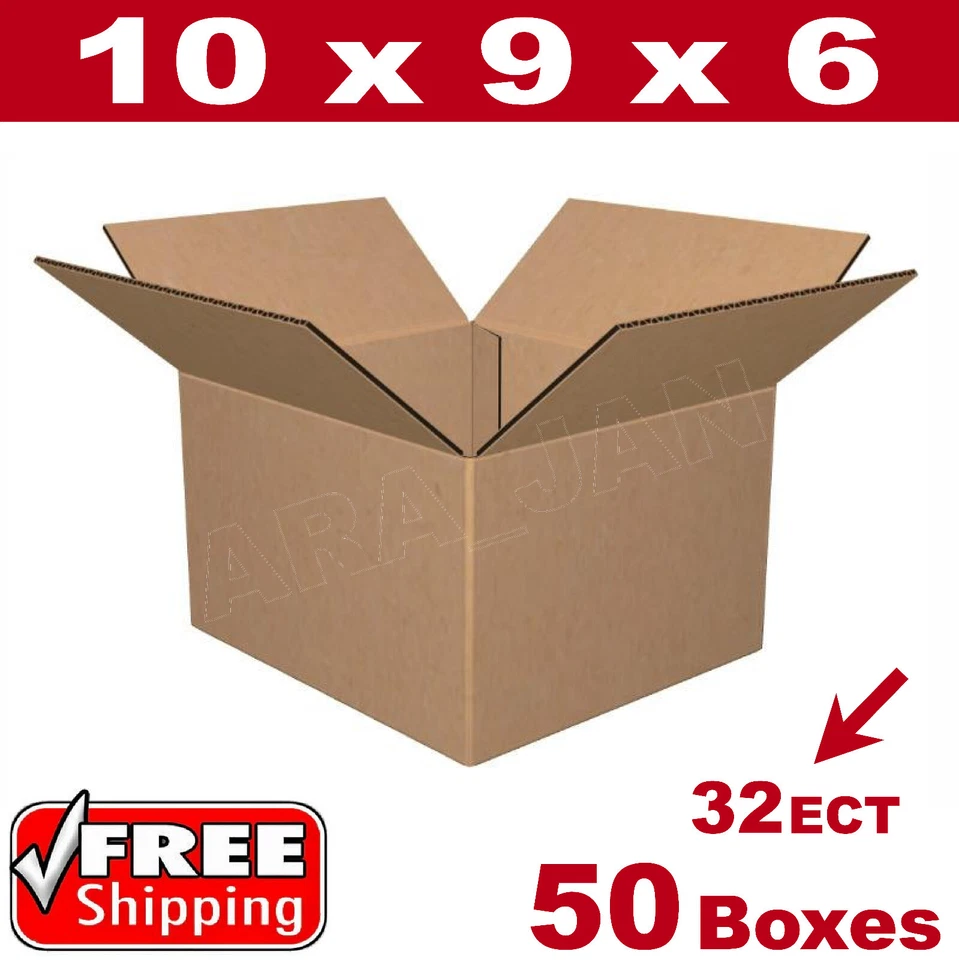 50 - 10x9x6 Cardboard Boxes Mailing Packing Shipping Box 32ECT Corrugated Carton - Image 1 of 1