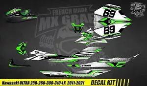 KIT DÉCO / DECAL KIT JET SKI KAWASAKI ULTRA 250-260-300-310-LX - SHOT GREEN - Imagen 1 de 1