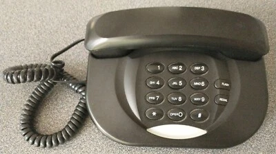 Radio Shack Negro Auricular Grande y Teléfono Botón Grande Modelo: 43-865 Remarcar Flash Foto 1 de 4