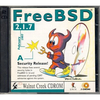 FreeBSD 2.1.7 Install CD UNIX OS Walnut Creek CDROM February 1997 - Image 1 of 2
