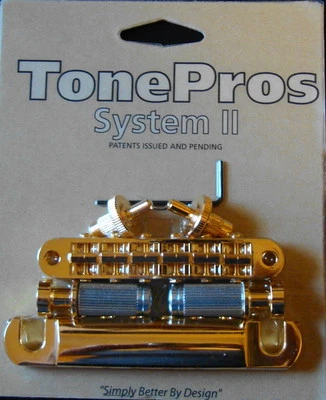 LPM04-G Tone Pros Standard (US/Imperial Thread) Bridge/Tailpiece Set, Gold - Image 1 of 4
