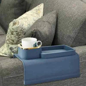 Couch Cup Holder Anti-Slip Recliner Table Tray Silicone Sofa Armrest Tray - Picture 1 of 5