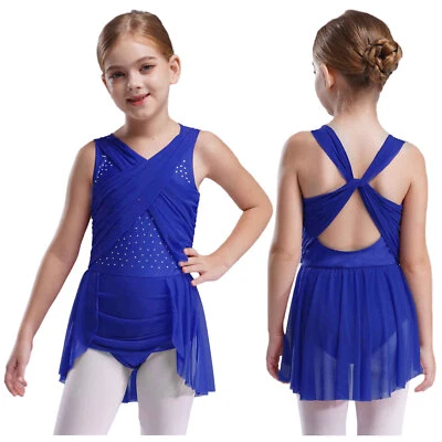 Kids Girls Unitard Rumba Leotard Contemporary Dresses Latin Ballroom Dress Gym - Image 1 of 4