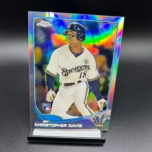 2013 Topps Chrome #22 Khristopher Davis Chrome Refractor RC Milwaukee Brewers - Bild 1 von 2