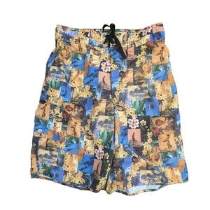 Ron Jon Surf Shop Men's Swim Board Summer Shorts Hawaiian Collage Yellow Size 31 - Picture 1 of 7