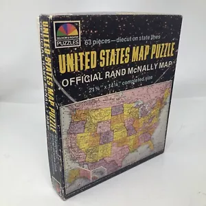 ROMPECABEZAS DE MAPA DE ESTADOS UNIDOS Selchow & Righter #519 de colección 63 piezas. Formas completas - Imagen 1 de 4