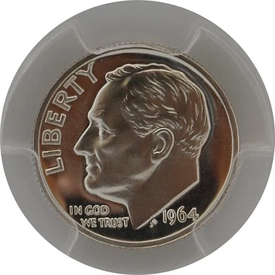 PR68 1964 PCGS GRADED PROOF SILVER ROOSEVELT DIME RARE UNCIRCULATED COIN PR 68 - Image 1 of 4